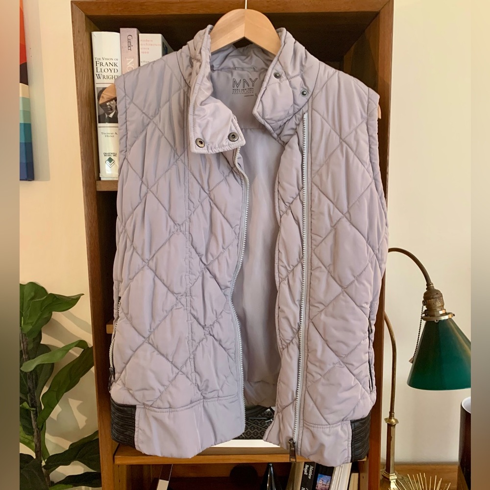 Marc New York Andrew Marc Performance Quilted Puffer Vest Gray Size L